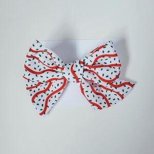 Dessert Christmas Tree Inspired Christmas Hair Bow, OS Handmade